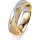 Ring 14 Karat Gelb-/Weissgold 5.5 mm kreismatt 5 Brillanten G vs Gesamt 0,045ct