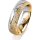 Ring 14 Karat Gelb-/Weissgold 5.5 mm kristallmatt 5 Brillanten G vs Gesamt 0,045ct