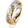 Ring 18 Karat Gelb-/Weissgold 5.5 mm diamantmatt 1 Brillant G vs 0,025ct