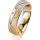 Ring 18 Karat Gelb-/Weissgold 5.5 mm kreismatt 3 Brillanten G vs Gesamt 0,050ct