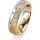 Ring 18 Karat Gelb-/Weissgold 5.5 mm kristallmatt 3 Brillanten G vs Gesamt 0,050ct