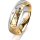 Ring 18 Karat Gelb-/Weissgold 5.5 mm diamantmatt 3 Brillanten G vs Gesamt 0,050ct