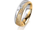 Ring 18 Karat Gelb-/Weissgold 5.5 mm kristallmatt 5...