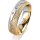 Ring 18 Karat Gelb-/Weissgold 5.5 mm kristallmatt 5 Brillanten G vs Gesamt 0,065ct
