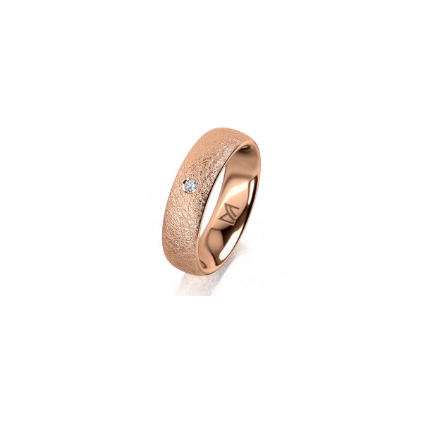 Ring 14 Karat Rotgold 5.5 mm kreismatt 1 Brillant G vs 0,025ct