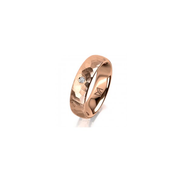 Ring 14 Karat Rotgold 5.5 mm diamantmatt 1 Brillant G vs 0,025ct