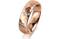Ring 14 Karat Rotgold 5.5 mm diamantmatt 1 Brillant G vs...