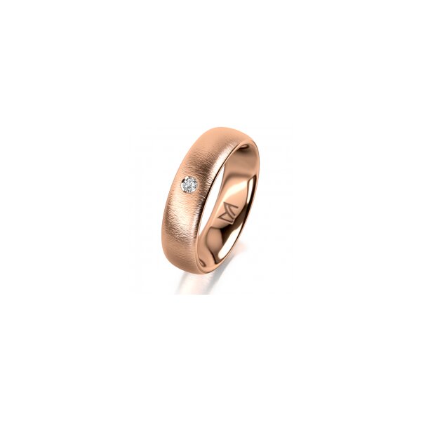 Ring 14 Karat Rotgold 5.5 mm sandmatt 1 Brillant G vs 0,035ct