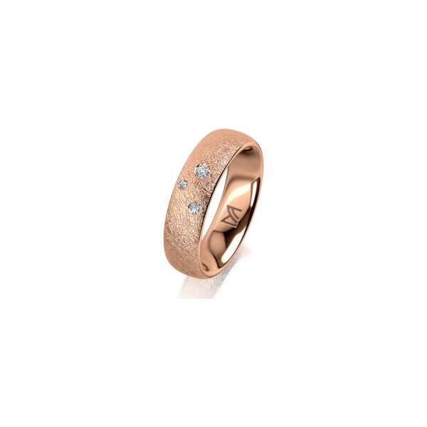 Ring 14 Karat Rotgold 5.5 mm kreismatt 3 Brillanten G vs Gesamt 0,050ct