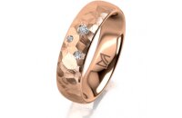 Ring 14 Karat Rotgold 5.5 mm diamantmatt 3 Brillanten G...