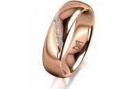 Ring 14 Karat Rotgold 5.5 mm poliert 5 Brillanten G vs...