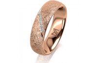 Ring 14 Karat Rotgold 5.5 mm kristallmatt 5 Brillanten G...