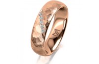 Ring 14 Karat Rotgold 5.5 mm diamantmatt 5 Brillanten G...