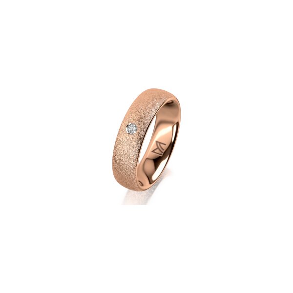 Ring 18 Karat Rotgold 5.5 mm kreismatt 1 Brillant G vs 0,035ct