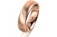 Ring 18 Karat Rotgold 5.5 mm sandmatt 1 Brillant G vs...