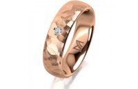 Ring 18 Karat Rotgold 5.5 mm diamantmatt 1 Brillant G vs...