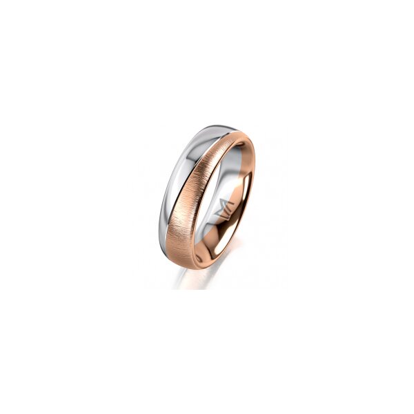 Ring 14 Karat Rot-/Weissgold 5.5 mm sandmatt