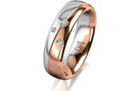 Ring 14 Karat Rot-/Weissgold 5.5 mm poliert 3 Brillanten...