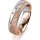 Ring 14 Karat Rot-/Weissgold 5.5 mm kristallmatt 3 Brillanten G vs Gesamt 0,050ct