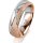 Ring 14 Karat Rot-/Weissgold 5.5 mm kreismatt 5 Brillanten G vs Gesamt 0,045ct