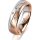Ring 14 Karat Rot-/Weissgold 5.5 mm l&auml;ngsmatt 5 Brillanten G vs Gesamt 0,065ct
