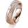 Ring 14 Karat Rot-/Weissgold 5.5 mm kristallmatt 5 Brillanten G vs Gesamt 0,065ct