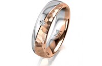 Ring 18 Karat Rot-/Weissgold 5.5 mm diamantmatt 1...