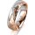 Ring 18 Karat Rot-/Weissgold 5.5 mm diamantmatt 5 Brillanten G vs Gesamt 0,045ct