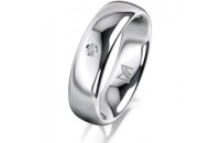 Ring 14 Karat Weissgold 5.5 mm poliert 1 Brillant G vs...