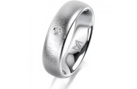 Ring 14 Karat Weissgold 5.5 mm sandmatt 1 Brillant G vs...