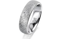 Ring 14 Karat Weissgold 5.5 mm kristallmatt 1 Brillant G...