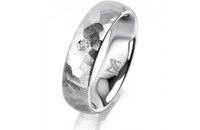 Ring 14 Karat Weissgold 5.5 mm diamantmatt 1 Brillant G...