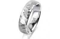 Ring 14 Karat Weissgold 5.5 mm diamantmatt 1 Brillant G...