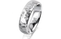 Ring 14 Karat Weissgold 5.5 mm diamantmatt 3 Brillanten G...