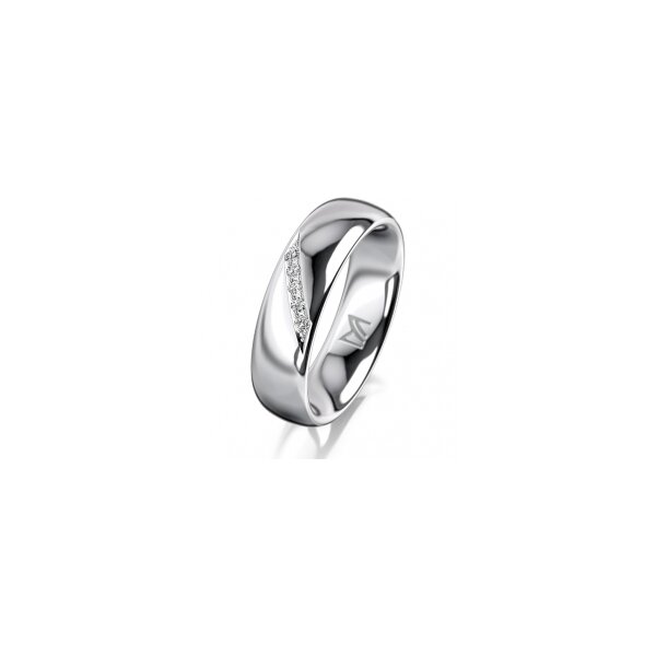 Ring 14 Karat Weissgold 5.5 mm poliert 5 Brillanten G vs Gesamt 0,045ct