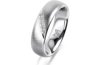 Ring 14 Karat Weissgold 5.5 mm sandmatt 5 Brillanten G vs...