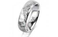 Ring 14 Karat Weissgold 5.5 mm diamantmatt 5 Brillanten G...