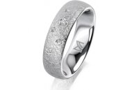 Ring 14 Karat Weissgold 5.5 mm kreismatt 5 Brillanten G...