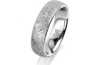 Ring 14 Karat Weissgold 5.5 mm kristallmatt 5 Brillanten...