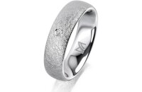 Ring 18 Karat Weissgold 5.5 mm kreismatt 1 Brillant G vs...