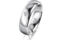 Ring 18 Karat Weissgold 5.5 mm poliert 1 Brillant G vs...