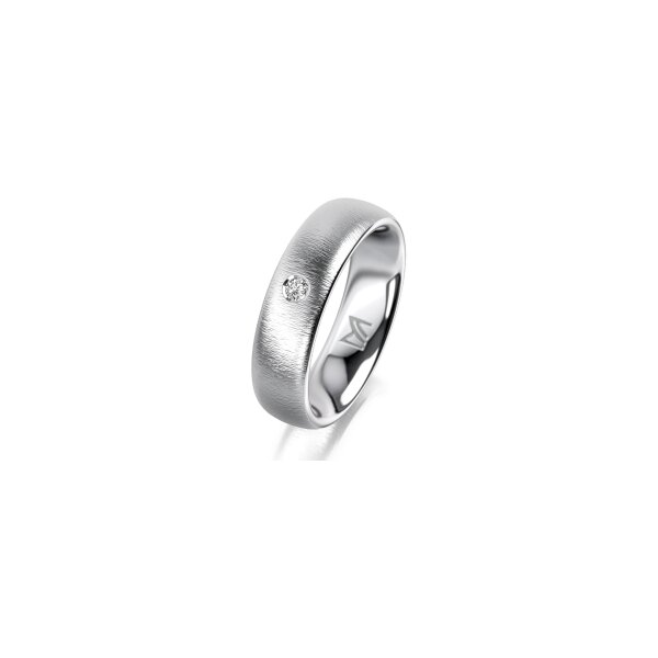 Ring 18 Karat Weissgold 5.5 mm sandmatt 1 Brillant G vs 0,035ct