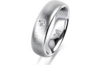 Ring 18 Karat Weissgold 5.5 mm sandmatt 1 Brillant G vs...