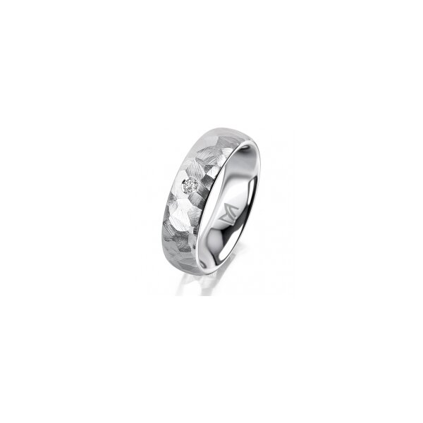 Ring 18 Karat Weissgold 5.5 mm diamantmatt 1 Brillant G vs 0,035ct