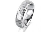 Ring 18 Karat Weissgold 5.5 mm diamantmatt 1 Brillant G...