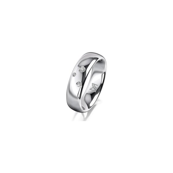 Ring 18 Karat Weissgold 5.5 mm poliert 3 Brillanten G vs Gesamt 0,050ct