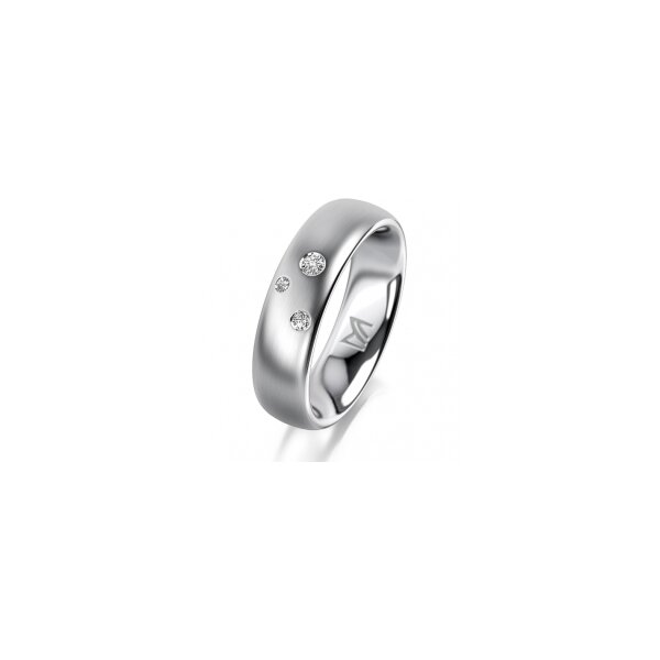 Ring 18 Karat Weissgold 5.5 mm l&auml;ngsmatt 3 Brillanten G vs Gesamt 0,050ct