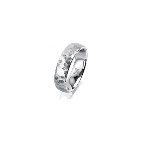 Ring 18 Karat Weissgold 5.5 mm diamantmatt 3 Brillanten G vs Gesamt 0,050ct