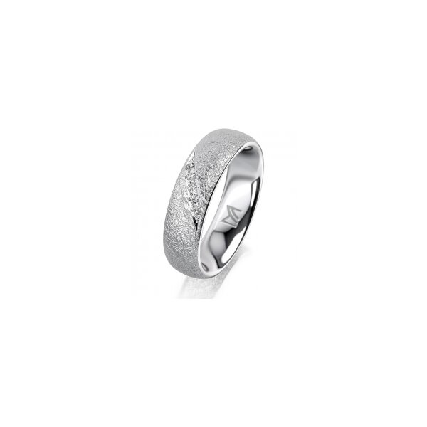 Ring 18 Karat Weissgold 5.5 mm kreismatt 5 Brillanten G vs Gesamt 0,045ct