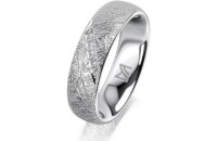 Ring 18 Karat Weissgold 5.5 mm kristallmatt 5 Brillanten...